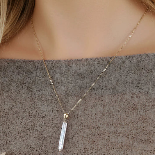 Baroque Freshwater Pearl Chain Pendant Necklace