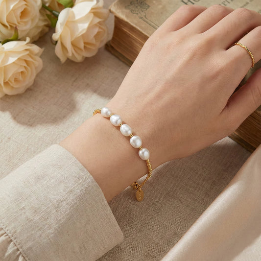 Baroque Pearl Nugget Chain Bracelet