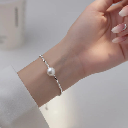 Irregular Silvers Fragments Pearl Bracelet