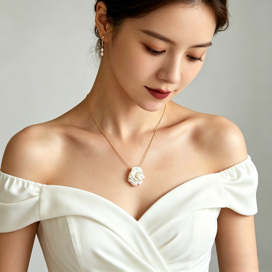 Natural Shaped Petal Baroque Pearl Pendant