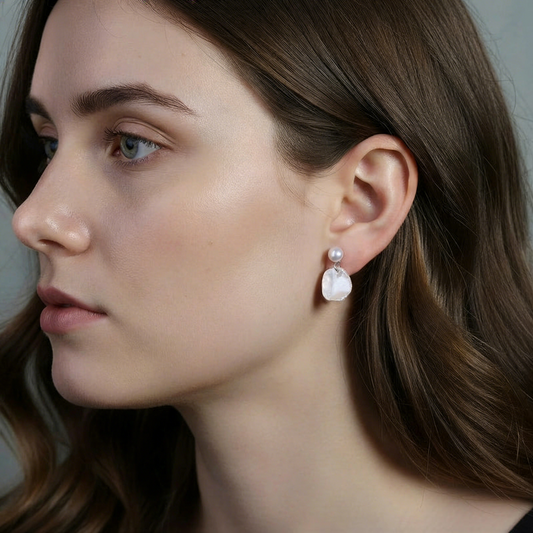 Baroque Shaped Pearl Drop Earrings