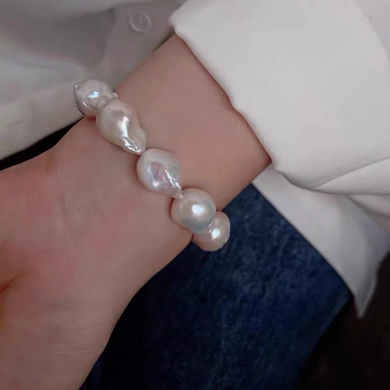 Adjustable Baroque Pearl Bracelet – Natural Freshwater