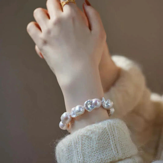 Adjustable Baroque Pearl Bracelet – Natural Freshwater