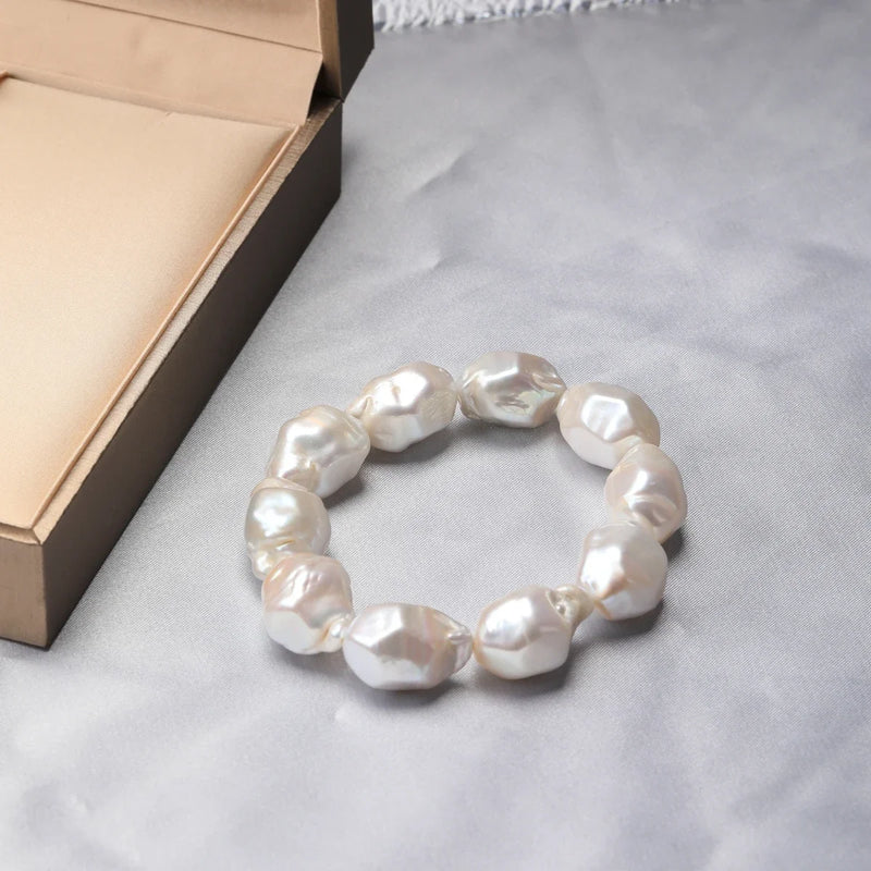 Adjustable Baroque Pearl Bracelet – Natural Freshwater