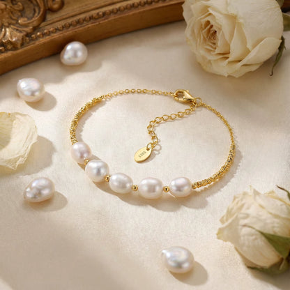 Baroque Pearl Nugget Chain Bracelet