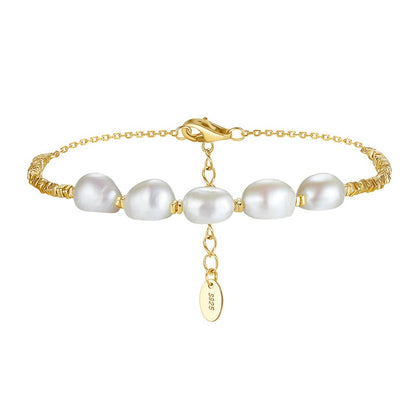 Baroque Pearl Nugget Chain Bracelet