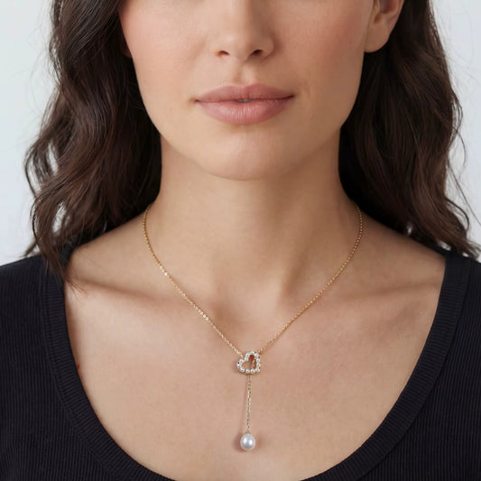 Heart Style Pearl Pendant Necklace