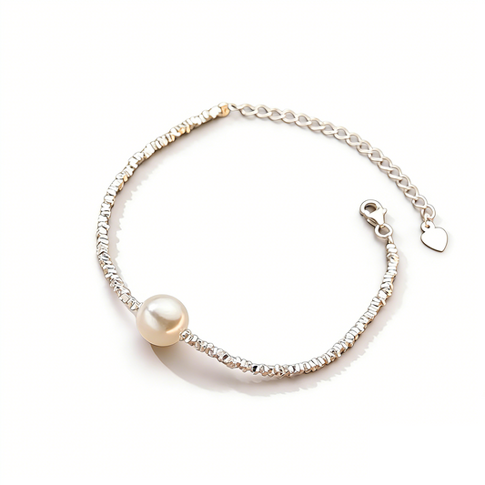 Irregular Silvers Fragments Pearl Bracelet