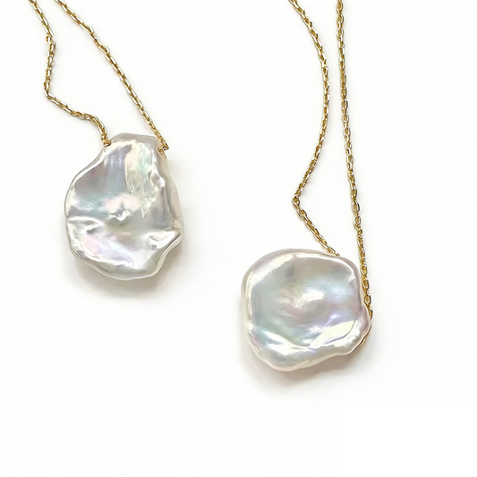 Natural Shaped Petal Baroque Pearl Pendant
