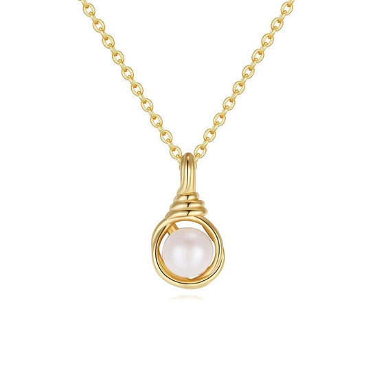 Oval Freshwater Pearl Pendant Necklace