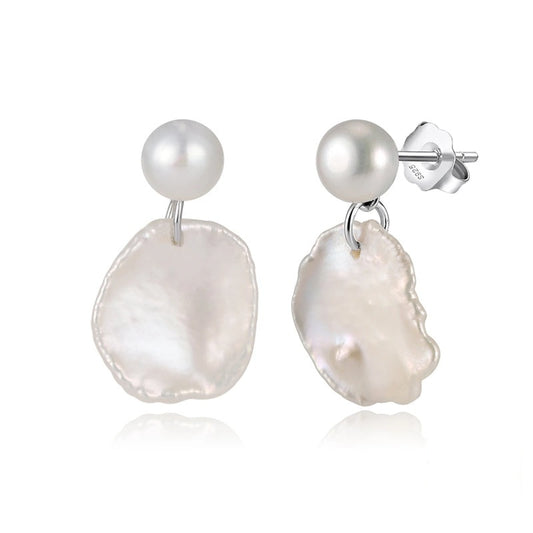 Baroque Shaped Pearl Drop Earrings