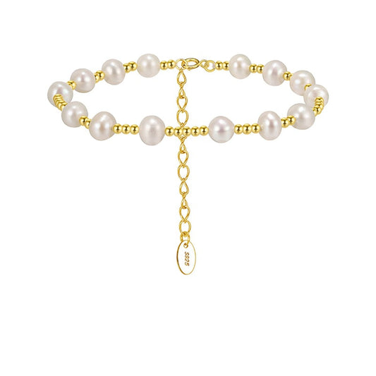 Round Pearl Beads Ball Chain Bracelet