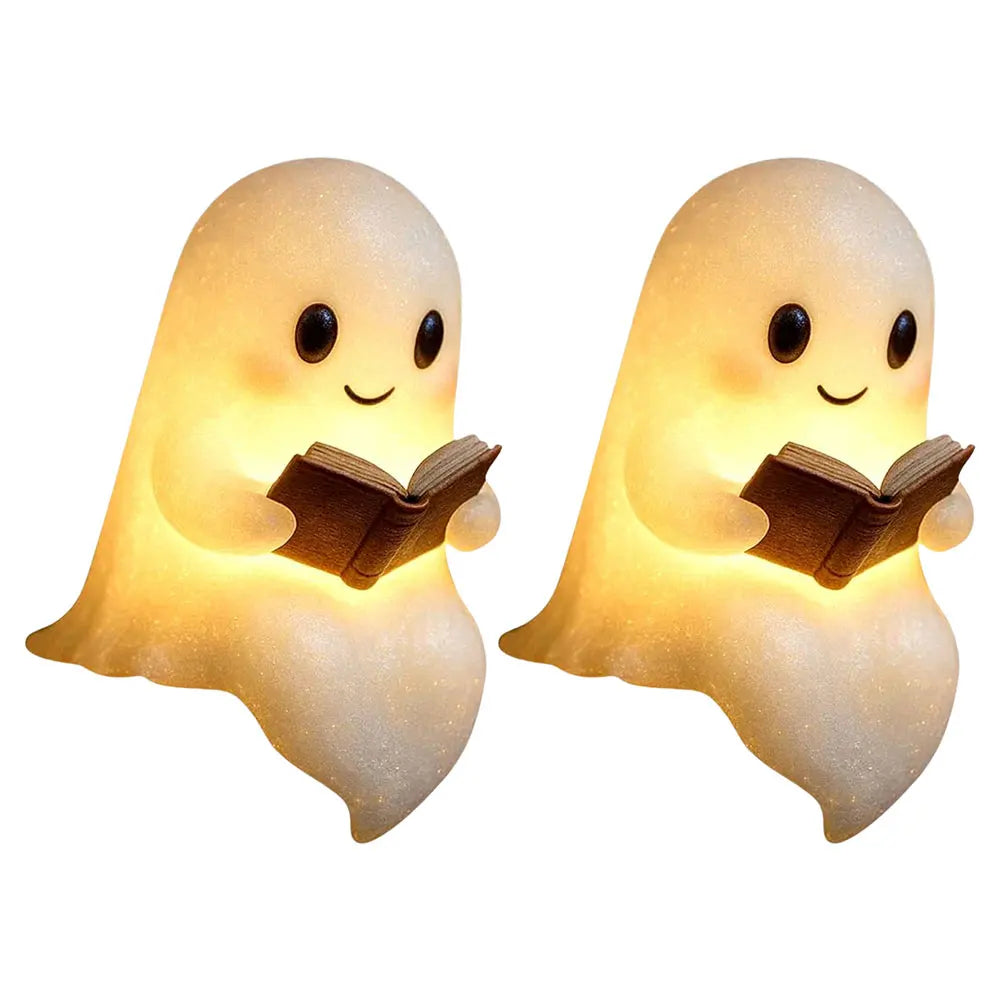 Cute Ghost Reading Book Night Light