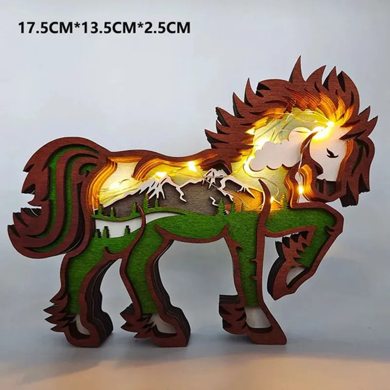 Vintage Wooden Animal Night Light